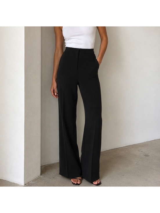 Christian Lacroix Pants - Vintage of Christian Lacroix high-waisted wide-leg black trousers